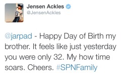 itsajensenthing:  “feels like just yesterday you were 32” STOPPP