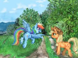dysfunctionalequestria:Rainbow dash and Apple Jack by GingerAdy  =3