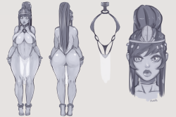 therealfunk:  So here’s a commission for a character concept sheet I recently wrapped up. The commissioner wanted a “Conan the Barbarian” inspired design for a captured princess and we came up with this! She is: Princess Velya! Back to drawing butts.