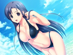 trin76:  bikini cleavage erect nipples game cg koutaro saotome nagi swimsuits tropical kiss twinkle | yande.re 