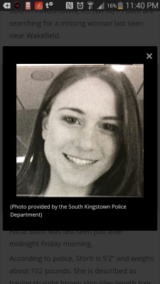 egwood:  MISSING WOMAN FROM WAKEFIELD, RHODE ISLAND. PLEASE BOOST.  Alicia Storti, 21 from Rhode Island has been missing since after midnight on Friday morning, April 15. Family and friends are extremely concerned. If anyone has any information please