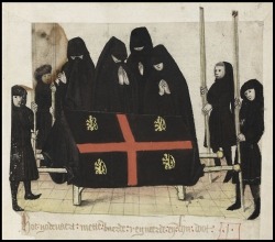 Funeral scene with mourners from Brabantsche Yeesten by Jan Van Boendale (c.1280-1351)