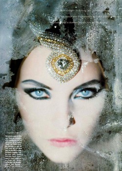 fixatedonfashion:  French Vogue December 1991 featuring model Nadja Auermann 