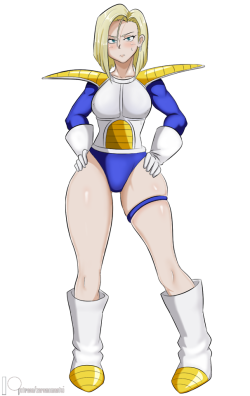 zeromomentaii:  Drew sayian armor, Android 18.  I like the girls in sayian battle armor, looks really cute.[PATREON]