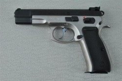 gunrunnerhell:  CZ-85 A modern day, up to date version of the legendary CZ-75. Much like its more famous predecessor, the 85 comes chambered in the two most popular and issued calibers for military and law enforcement; 9x19mm and .40 S&amp;W. One major