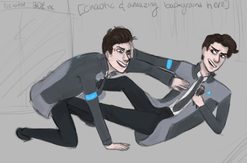tinypancakes: @gtanddragons is it cheating if i smoosh two of ur asks together in one drawing lmao also sorry this drawing is Not Great but i,,, idk Quality was not Assured  which is the Real Connor?? Who KNOWS!!! (I know) we’ll never know,,, (i wont