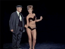 Buster Keaton and Bobbi Shaw / BEACH BLANKET BINGO (1965)