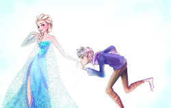 kioewen:  A Hopeless Romantic… by LivingAliveCreator Jack Frost x Elsa (Jelsa). As a man born in the 18th century, Jack Frost would have grown up knowing traditional gestures of chivalry, and these would undoubtedly impress the fair monarch of Arendelle.