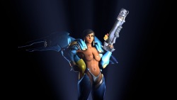 It took me two days but my new Pharah model (read body-hack) is done.