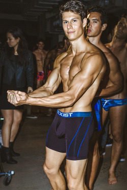vangephoto:Eian Scully backstage at 2Xist by Casey Vange for models.com