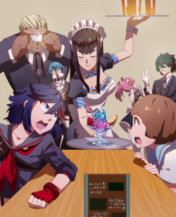 miyamanga:  {The Elite Four Diner???|Kill La Kill|  rest by ♣3} ※Permission to upload this was given by artist. Do not reprint to another website without artist’s permission. Please support the artist by rating and bookmarking the artwork. If you