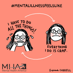 gemmacorrell:  gemmacorrell:  gemmacorrell:  gemmacorrell:  gemmacorrell:  gemmacorrell:  gemmacorrell:  I’m working with Mental Health America this month to ilustrate #mentalillnessfeelslike submissions for Mental Health Awareness Month. You can submit