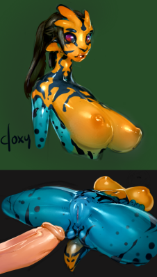 darkdoxy:  I made my own version of Incase’s Puazi race thinger. This one is a more literal translation of the source material (poison frog) 