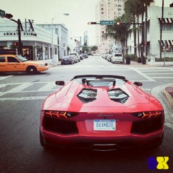 No we&rsquo;re in #LA with #Michigan on the plate! #wearesoready #DX1964 #lambo #speed #red #money