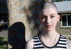 frenchfriesforamerica:  My name is Claire. I am 18 years old, and I decided to shave my head. I had a number of reasons for doing so, the main three being: Long, dark hair is just too hot for Arizona summers, I have better things to do than tame my hick,