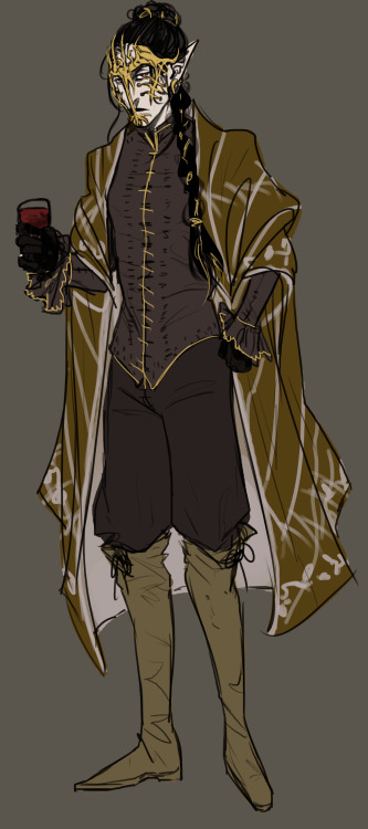 18 - MisfitThis prompt inspired me to finally do my own rendition of my Inquisitor’s Winter Palace costume. I never thought it was fair that everyone gets to show up in nice clothing and masks and my Dalish, mage, necromantic Inquisitor has to show