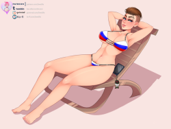 We hit 500 notes !! as promised, Fika Russian flag bikini ಥ⌣ಥ ~Remember you can get the whole pack in my Patreon and Gumroad ~