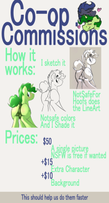 hoodoonsfw:  hoodoonsfw:  If you want one just contact me and we can totes talk about it~~ c: If you want just a sketch or just line art, contact notsafe or myself directly~  I think we can do these now.. and do them quickly  ;v;  Coop commissions open