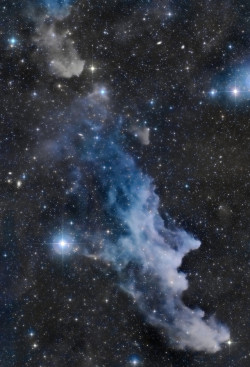 just&ndash;space:  The Witch Head Nebula : Double, double toil and trouble; Fire burn, and cauldron bubble . maybe Macbeth should have consulted the Witch Head Nebula. A frighteningly shaped reflection nebula, this cosmic crone is about 800 light-years