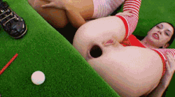 adult-open-viewing:  Hole in one…nice gaping