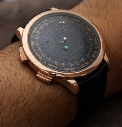 enochliew:  The Midnight Planétarium by Van Cleef &amp; Arpels The movement of each planet is true to its genuine length of orbit: it will take Saturn over 29 years to make a complete circuit of the dial, Jupiter will take almost 12 years, Mars 687 days,