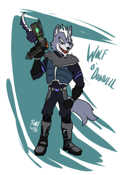 sunabuna:  With the announcement of Star Fox Zero, I felt like drawing my favorite character from the Star Fox series- Wolf! I like his Assault model more than what they did to him in SSBB :’DWolf was like. My first furry husband.