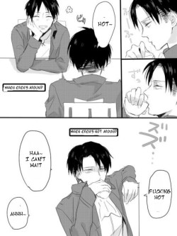 rivialle-heichou:  T/N: in the 3rd picture when Eren is thinking “His sleeves are covering his hand” the Japanese word is Moe sode, which describes a state in which the person’s hand is full/half covered by the sleeve. some people love this source