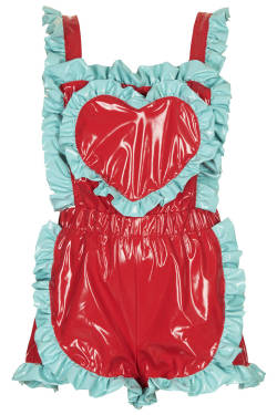 Red PVC Frill Playsuit by Meadham Kirchhoff To be used for my upcoming German language BDSM novel as a maid costume