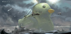 Rhubarbes:  Big Rubber Duck By Kare Huang. (Via Artstation - Big Rubber Duck, Kare