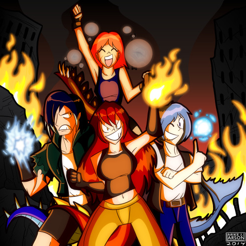 This was commissioned by someone on deviantART called 2ndCirtCrusader, and he wanted me to make a picture of his character and his friend’s characters.
