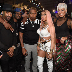 soph-okonedo:  DJ Clue, Nas, Nicki Minaj, and Monica attend the 2017 NBA Awards Live on TNT on June 26, 2017 in New York, New York  