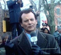 shittymoviedetails:    In Groundhog Day, Phil Connors flips off the camera. This is a subtle nod at the fact that Phil and I both hate our shitty fucking jobs, I don’t wanna get up! I just wish I’d quit this stupid job!  