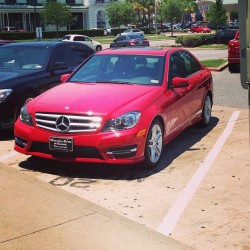 This what I&rsquo;m driving 2day. #CherryRedCharriot #2013Benz #That NewNew (at Starbucks)