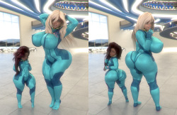 rivaliant:  More Zero Suits with Linia and Inu because nothing says fine booty like skin tight …whatever the suit is made out of  