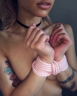 sweetprincessbabygirl:  Baby pink rope &amp; lots more colors at etsy.com/shop/candykinkstore xoxo 💖 ropebaby