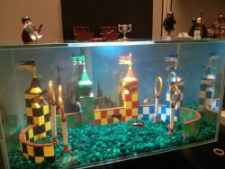 daily-harry-potter:  My Lego Quidditch Aquarium at my Officehttp://daily-harry-potter.tumblr.com 