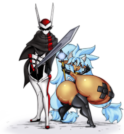 nosmir:  Scoutsmir and Arly, ready to fight! Here’s of course my new Scoutsmir design, 110% fabulous and lovin’ it :3 Felt like including Arly due to recently being re-exposed to pics of her Cleric-Moo-ey-ness. Red Oni Blue Oni? Tall and Lean, Short