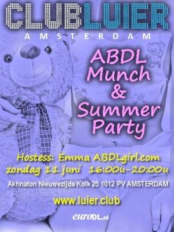 Yaay for another Summer ABDL party in Amsterdam!For all details, visit http://luier.club/See you there!