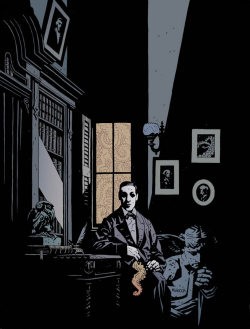 Mike Mignola, 1999  Cover art for Dark Horse Presents #142: A Tribute to HP Lovecraft 