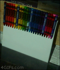 4gifs:  Sun melting crayons time-lapse rainbow