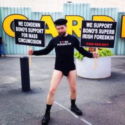 doulacynthia:  Hey Bono- circumcision doesn’t prevent HIV!   #boston #canfap #heybono #bostongarden #bono #u2 #penisprotest #bostonstrong