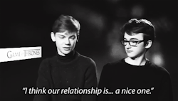 daenerysvevo:  When asked on how their relationship
