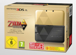 tinycartridge:  Gold, limited edition The Legend of Zelda: A Link Between Worlds 3DS XL bundle releasing in Europe next month ⊟ This releases on November 22 for £199.99 (跟), and comes with a downloadable copy of the game. Retail copies of the