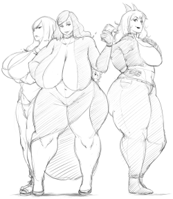 overlordzeon:  Doodled another Shadow Girl along with @terrormokes‘s Tero and @selvaria-official‘s Leyla. These three gals are going out places. 