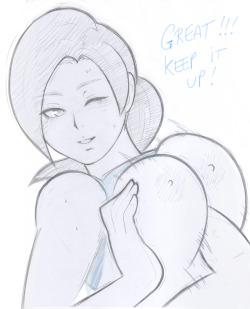 tabletorgy:   Wii fit trainer understands the importance of a good full-body cardio routine  deliciousorangeart told me this and I agree. part deux of TFT  Noice.  WFT for TFT!  I should draw her again.