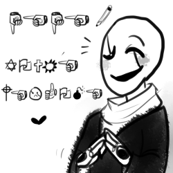 protectpapyrus:  Im glad you liked it! &lt;3(Also gaster is saying “Hehe! You’re welcome” )THIS IS SO CUTE UR ART IS SO CUTE WTF