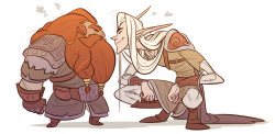 coconutmilkyway: height n body type difference are my fave things about elves n dwarves that the lotr movies just didnt do justice for imo but with live action its hard to pull that stuff off they r secretly in love shh 