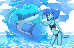 Headcanon: Lapis gets along well with sharks