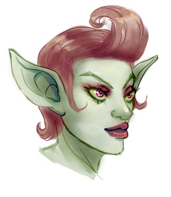 pinxiedust:  A Year of Learning Warcraft Art challenge – Goblin faces. I managed three! 