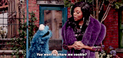 blameitonblair:  midnight-sun-rising:  This is adorable.  Cookie &amp; Cookie Monster are my favorite